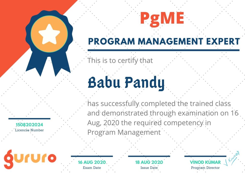 Program Management Expert PgME Babu Pandy | 1