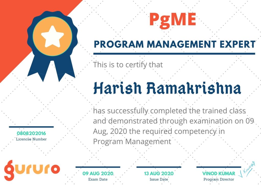 Program Management Expert PgME Harish Ramakrishna | 1