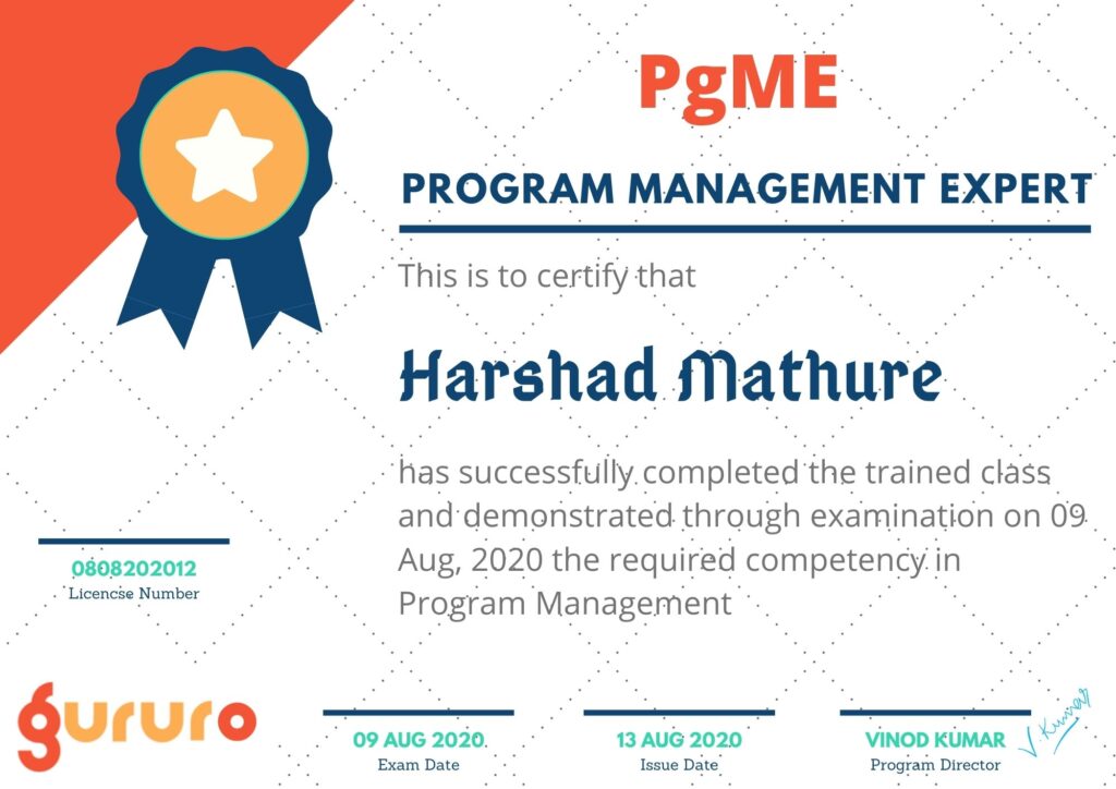Program Management Expert PgME Harshad Mathure | 1