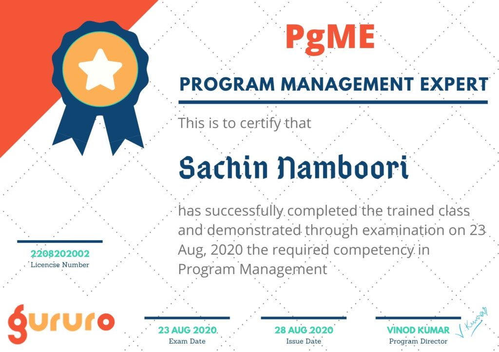 Program Management Expert PgME Sachin Namboori | 1