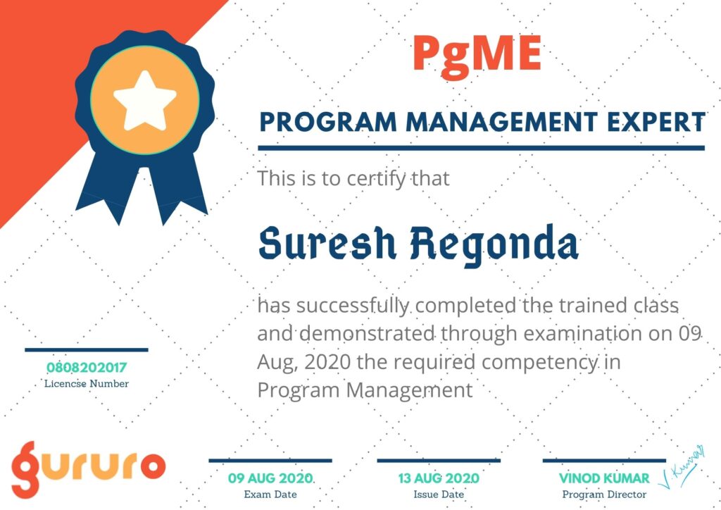 Program Management Expert PgME Suresh Regonda | 1
