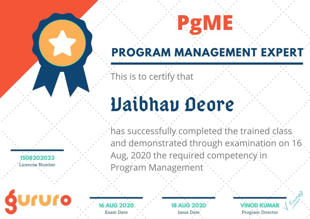 Program Management Expert PgME Vaibhav Deore | 1