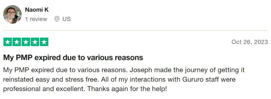 pmp-expiry-naomi-trustpilot image